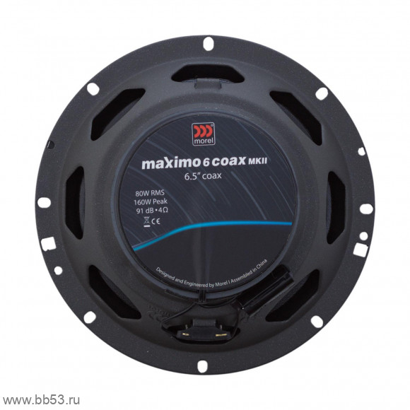 Morel MAXIMO Coax 6 MKII [16.5см/2х пол. коакс./80Вт ном./160Вт макс./91Дб/уст. глубина 63мм]