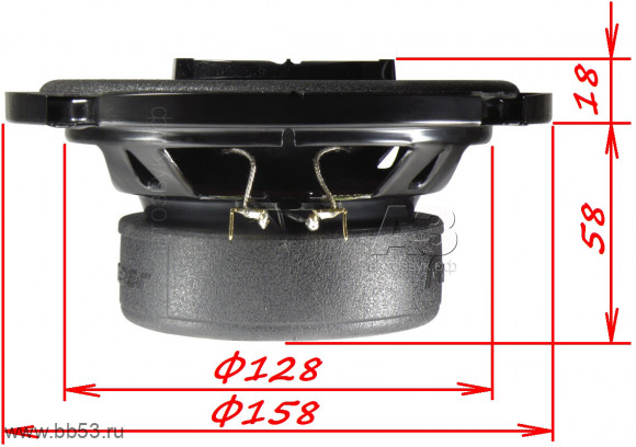 Pioneer TS-1675V2 [16см/3х пол. коакс./50Вт ном./300Вт макс./92Дб/35-20000Гц./устан. глубина 58 мм]