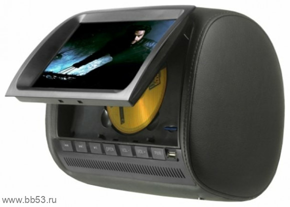 ACV AVM-609T [подголовник серый с монитором 9" тачскрин/SD/USB/DVD/пульт/FM/игры]