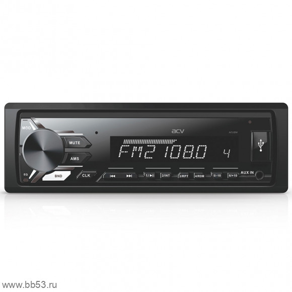 ACV AVS-811W [без CD/USB/AUX/SD/EQ/2 RCA/белая подсветка/съемная панель]