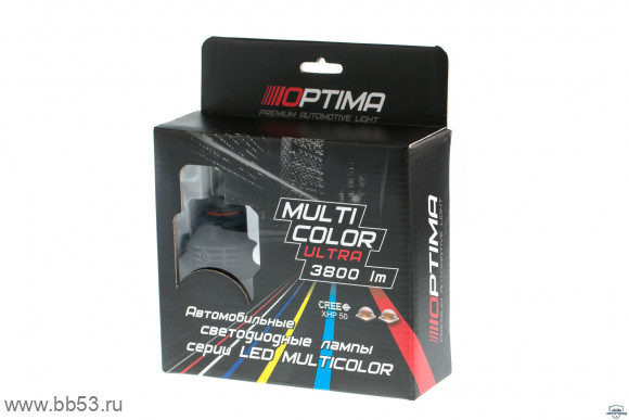 HB4/9006 OPTIMA LED MULTI COLOR светодиодные CREE XM-L2 лампы 3000Lm 5 цветов 9-32V 2шт