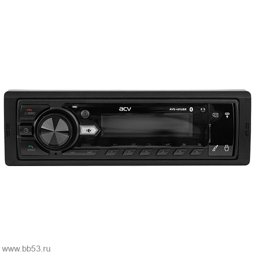 ACV AVS-401UBR [BT/без CD/mp3/front USB/SD/EQ/2 RCA/красная подсветка/несъемная панель]