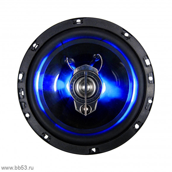 Kicx JM-165L [16.5см/2х полосн.коакс./70Вт ном./130Вт макс./89 Дб/4 Ом/70-20000 Гц +синяя подсветка]