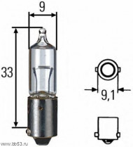 Автолампа H10W (BA9s) 10W 12V Bosch
