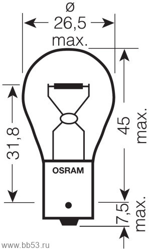 Автолампа P21w (BA15s) 12V Osram ULTRA LIFE x3 7506ULT
