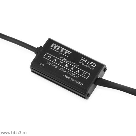 H4 (24V) MTF Light MaxBeam CAN комплект светодиодных ламп CSP 3570/6000K/12V/55W/4250Lm/2шт.
