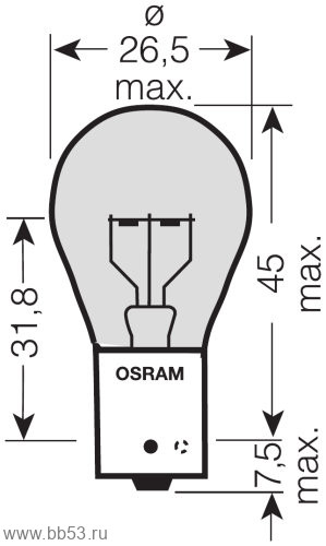 Автолампа PY21w (BAU15s) янтарная 24V Osram 7510TSP TRUCK STAR PRO EXTRALIFE