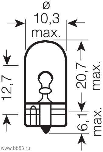 Автолампа WY5w (W2.1*9.5d) янтарная 12V Osram 2827NA