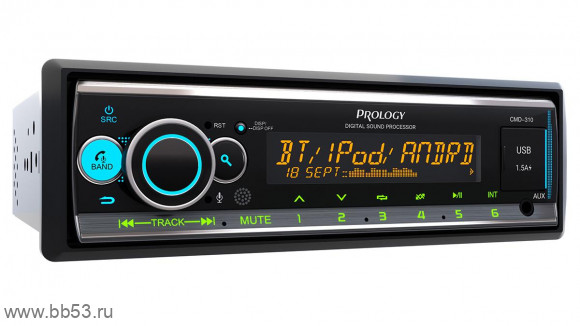 Prology CMD-310 DSP [без CD/BT/mp3/USB/SD/EQ/3 RCA sub control/пульт/ПРОЦЕССОР]