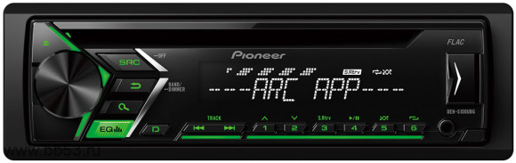 Pioneer DEH-S100UBG [mp3/front USB/front AUX in/EQ/1 RCA/зеленая подсветка/2018]