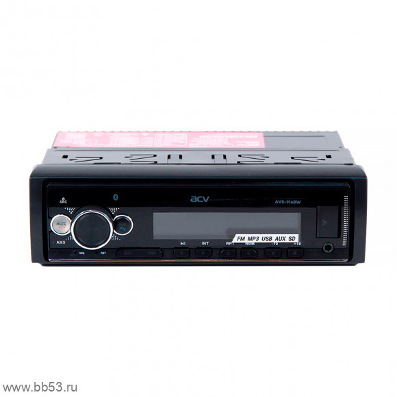 ACV AVS-920BW [BT/без CD/mp3/front USB/SD/EQ/2RCA/белая подсветка/несъемная панель]