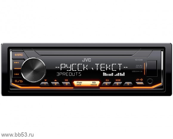 JVC KD-X355 [без CD/mp3/USB/FLAC/15EQ/3RCA sub control/USB 1.5A/ПРОЦЕССОР/любая подсветка]