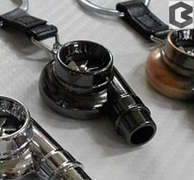 Брелок на ключи металлический турбина+свисток черная