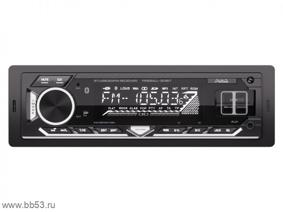 AURA FIREBALL-304BT [12V/без CD/BT/mp3/2USB/SD/EQ/1 RCA sub control/белая подсветка]