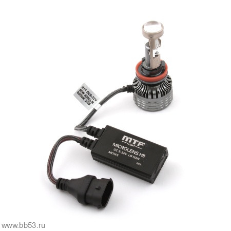 H11/H8/H16 MTF Light MicroLENS светодиодные лампы с линзой [6000K/4000Lm/50W/12-24v/2 шт ]