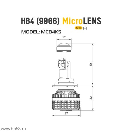 HB4 MTF Light MicroLENS светодиодные лампы с линзой [6000K/4000Lm/50W/12-24v/2 шт ]