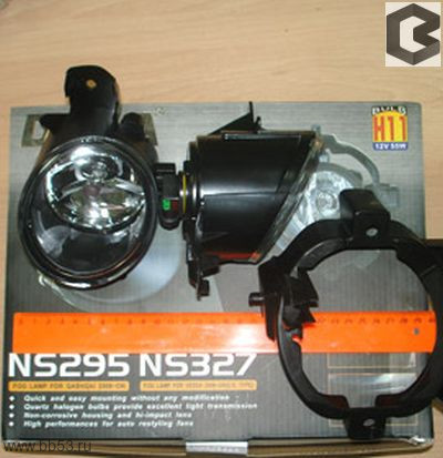 Nissan Qashqai (2008->) NS295 [Противотуманные фары, комплект 2 шт., лампы и провода]