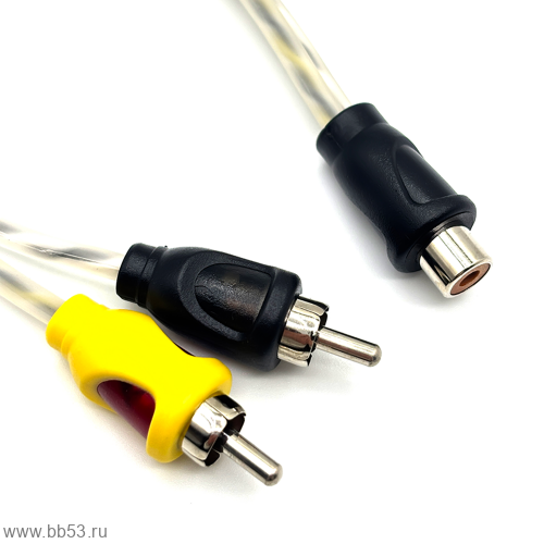 SWAT SIE-2M [1 гнездо - 2 штекера/медь/экран/разветвитель RCA]