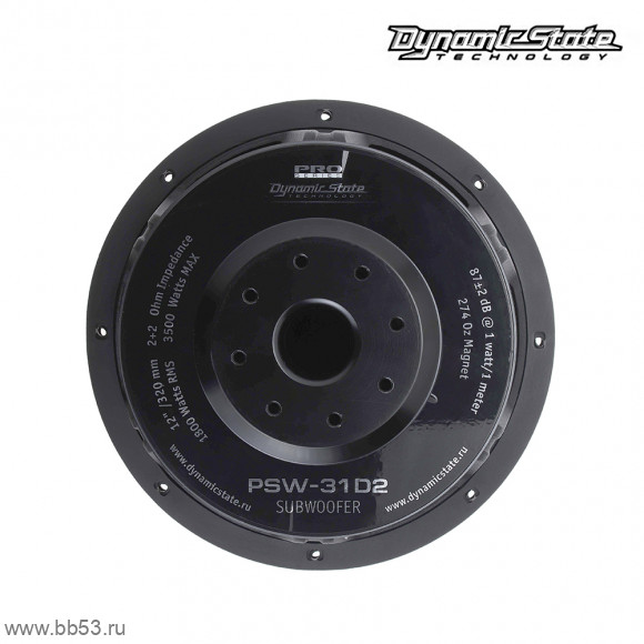 Dynamic State PSW-31D2 PRO [12"/1800 Вт ном/3500 Вт макс/86.5дБ/2+2 Ом/35-500Гц]