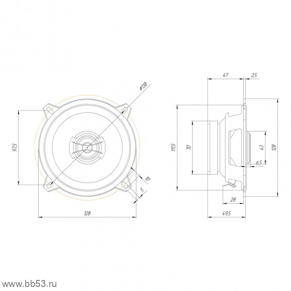 ORIS JB-502 Jab [13см/2х полосн.коакс./40Вт ном./80Вт макс./89Дб/4 Ом/70 - 20000 Гц]