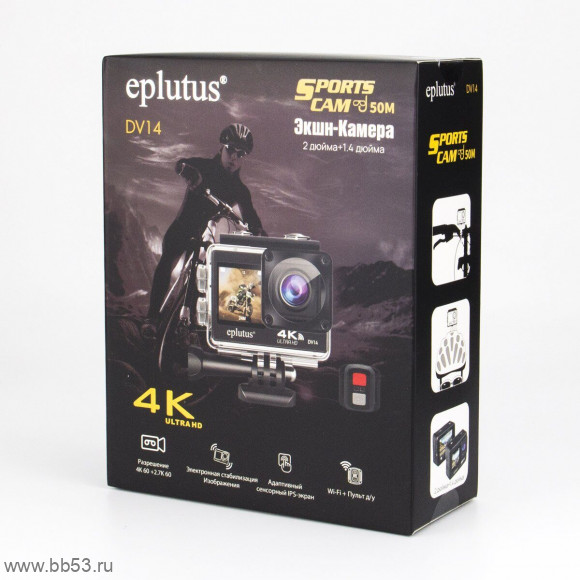 Eplutus DV-14 [экшн камера 4K/Wi-Fi/170гр/2" сенсор+1.4"]