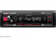 Kenwood KMM-BT203 [без CD/BT/mp3/front USB/EQ/1 RCA/красная подсветка/съемная панель/2017]