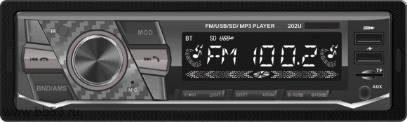CENTURION DA-1017 [BT/без CD/mp3/2 RCA/front USB/SD/EQ]