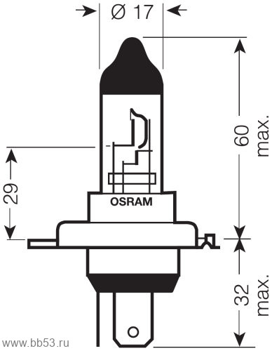 H4 Osram 24V TRUCKSTAR PRO +100% 64196TSP 24V [BOX 1 шт. 24V 75/70W 1900/1200Lm P43T]