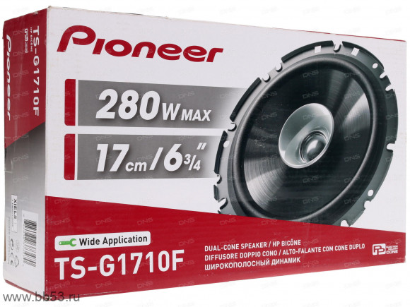 Pioneer TS-G1710F [17см/широкополосн. коакс./40Вт ном./280Вт макс./89Дб/34 - 16000 Гц]
