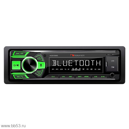 Nakamichi NQ513RGB [без CD/BT/mp3/FLAC/front USB/AUX/2 RCA/USB 1A/пульт ДУ/RBG подсветка]