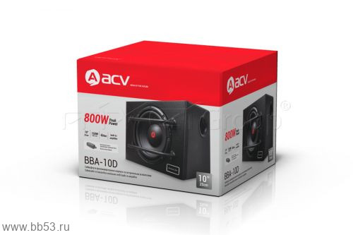 ACV BBA-10D [10"/RMS 150Вт/MAX 800Вт/фазик/басс буст в комплекте]