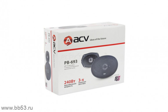 ACV PB-693 [6"x9"/3х полосн.коакс./80Вт ном./240Вт макс./88Дб/4 Ом/65 - 20000 Гц]