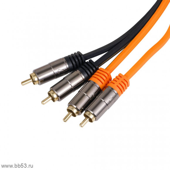 DL Audio Raven 4RCA 5m [5м./4-х канальный/угловые разъемы/OFC+ алюминий/межблочный кабель]